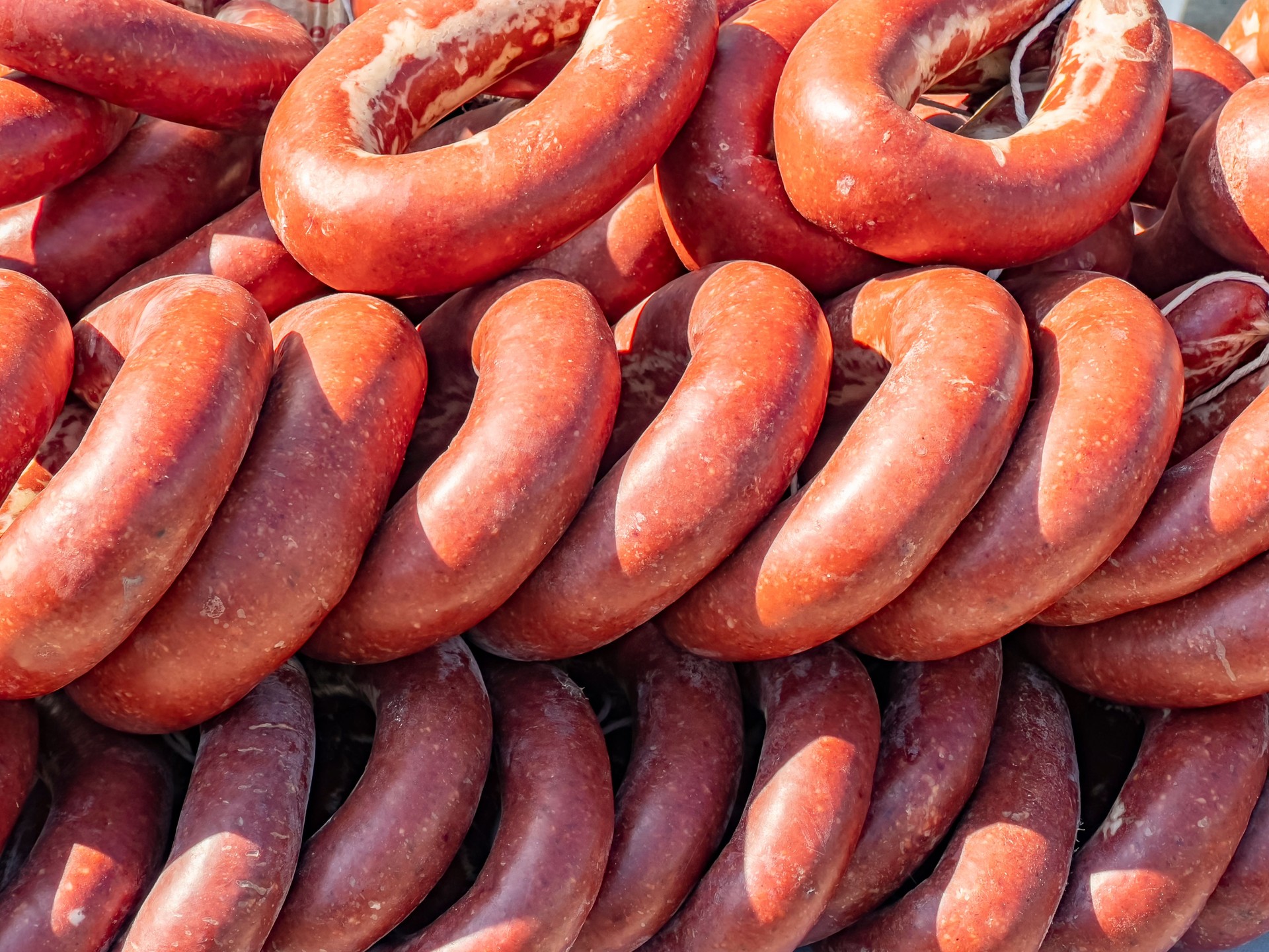 Garlic-flavored Sucuk, Turkish sausage called sujuk